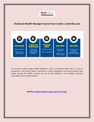 Chartered Wealth Manager Course Fees In India