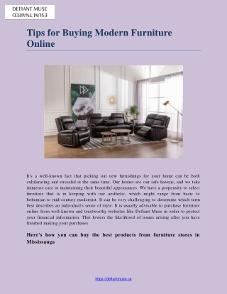 Tips For Buying Modern Furniture Online