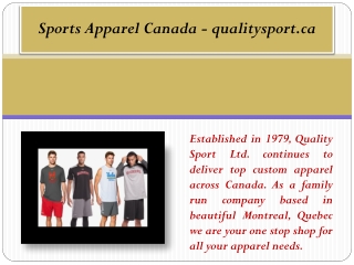Sports Apparel Canada - qualitysport.ca