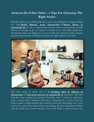 Jacksonville fl Hair Salon - 3 Tips For Choosing The Right Stylist