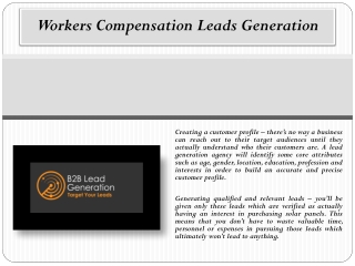 Workers Compensation Leads Generation