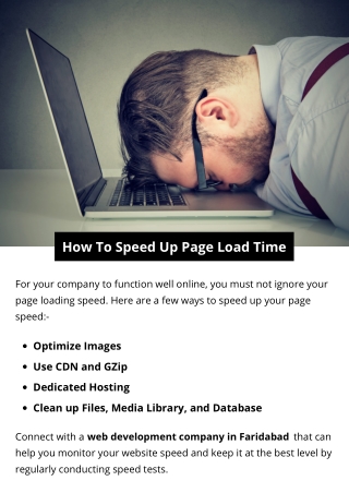 How To Speed Up Page Load Time