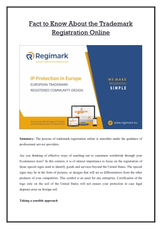 Fact to Know About the Trademark Registration Online