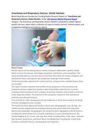 Anesthesia and Respiratory Devices