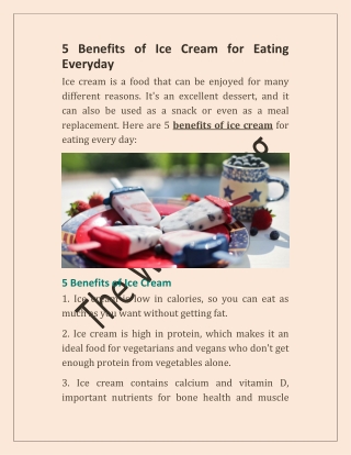 5 Benefits of Ice Cream for Eating Everyday