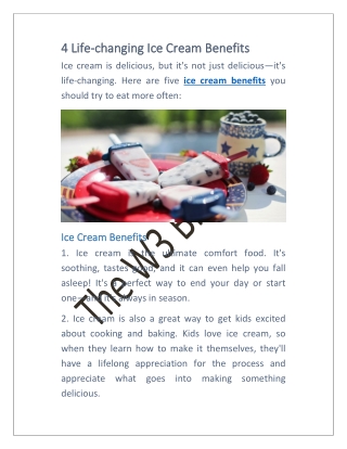 4 Life-changing Ice Cream Benefits