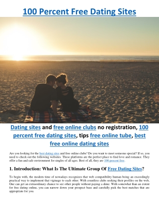 100 Percent free dating sites