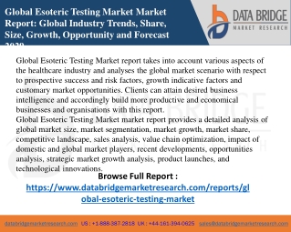 Global Esoteric Testing Market