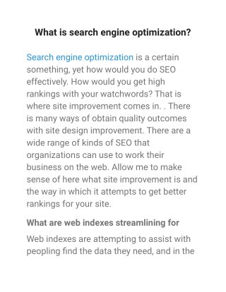 What is search engine optimization (1)