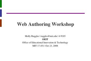 Web Authoring Workshop
