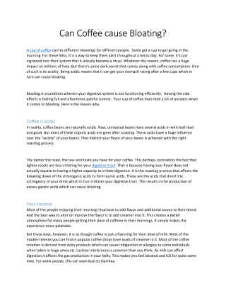Can Coffee cause Bloating