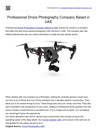 Professional Drone Photography Company Based in UAE