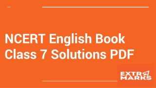 NCERT English Book Class 7 Solutions PDF