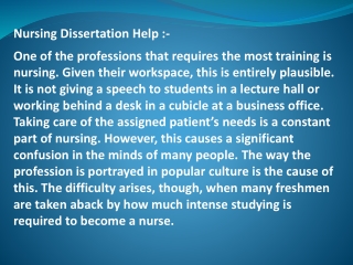 Nursing Dissertation Help