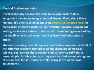 Medical Assignment Help