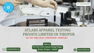 Professional Textile Testing Laboratory in Tirupur