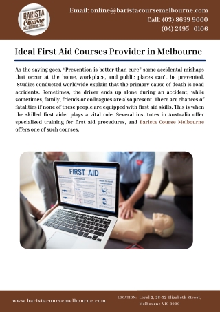Ideal First Aid Courses provider in Melbourne