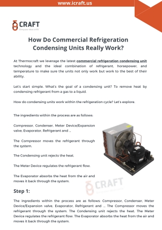 Commercial Refrigeration Condensing Units