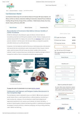 Cast Elastomers Market Analysis, Size, Share, Growth, Trends