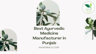Ayurvedic Medicine Manufacturer in Punjab