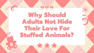 Why Should Adults Not Hide Their Love For Stuffed Animals?
