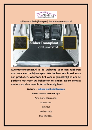 rubber mat bedrijfswagen | Automattenopmaat.nl