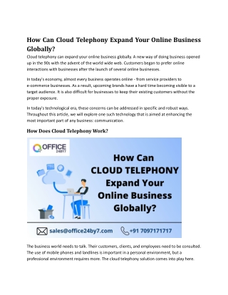 How Can Cloud Telephony Expand Your Online Business Globally