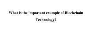 What is the important example of Blockchain Technology_