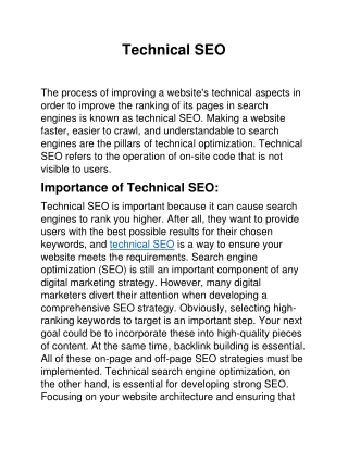 Technical SEO
