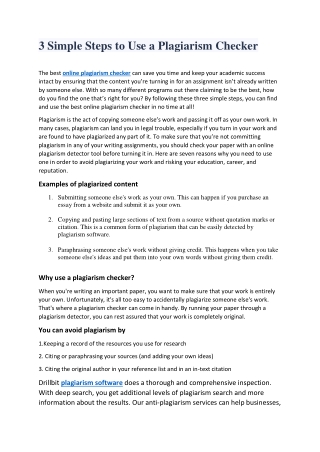 3 Simple Steps to Use a Plagiarism Checker