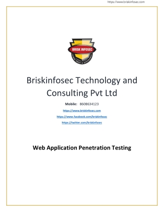 Web Application Penetration Testing