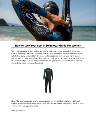 How to Look Your Best in Swimwear Guide For Women