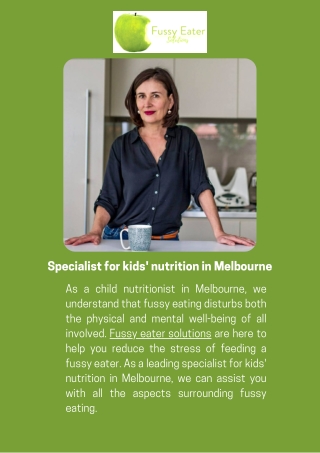 Specialist for kids' nutrition in Melbourne