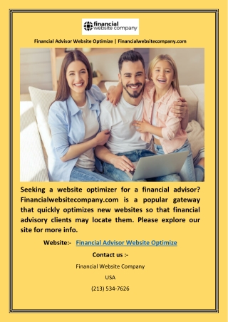 Financial Advisor Website Optimize | Financialwebsitecompany.com