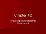 Evaluating a Firm s External Environment