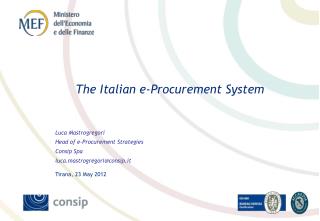 The Italian e-Procurement System