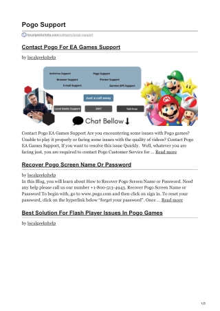 Pogo Games Quick Support - localgeekshelp