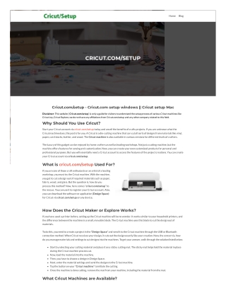 Cricut.com/setup - Cricut.com setup windows