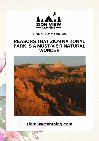 Reasons that Zion National Park Is a Must-Visit Natural Wonder