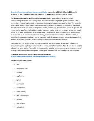 Security Information And Event Management Market