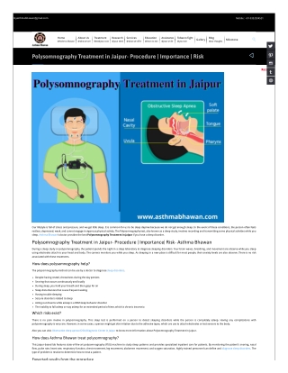 Polysomnography Treatment in Jaipur- Procedure - Importance - Risk