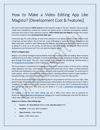 How to Make a Video Editing App Like Magisto