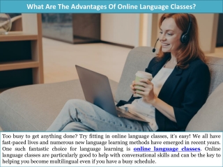 What Are The Advantages Of Online Language Classes