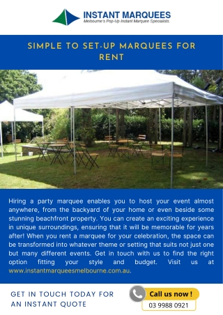 Simple To Set-Up Marquees For Rent
