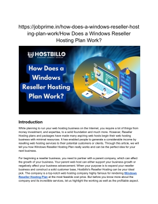 How Does a Windows Reseller Hosting Plan Work_