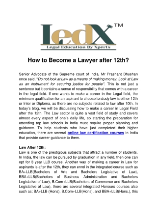 How to Become a Lawyer after 12th