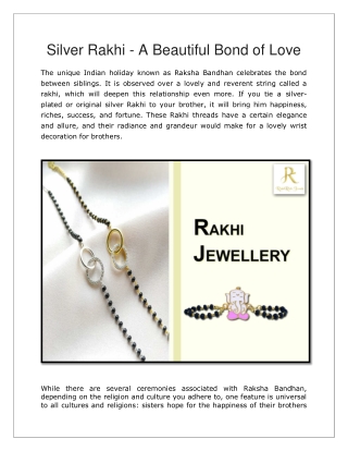 Silver Rakhi - A Beautiful Bond of Love