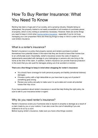 How To Buy Renter Insurance_ What You Need To Know
