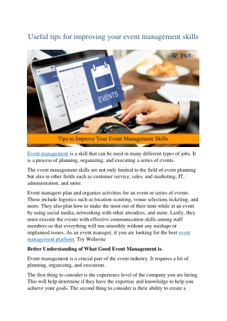 Best tips for improving your event management skills