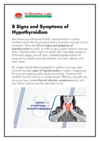 8 Signs and Symptoms of Hypothyroidism